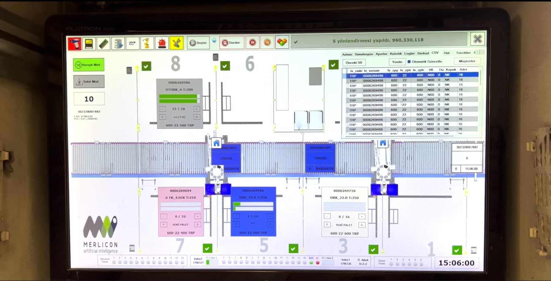 Panel Radiator Palletizing Cell with Operator Interface – interface 1